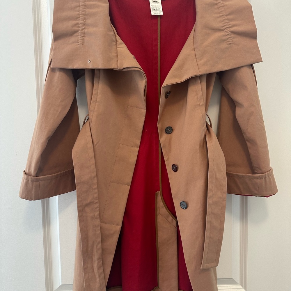 Celine Tan Trench Coat Classic Tailored Style